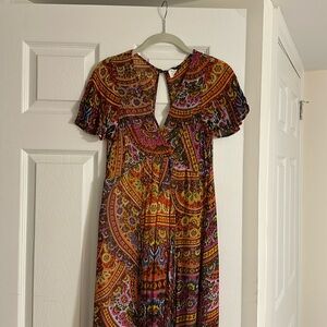 Akemi + Kin x Anthropologie multi color and design vibrant floor length dress
